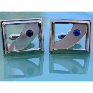Vintage 1960s MCM Cufflinks Modernist Abstract Pearl Shell